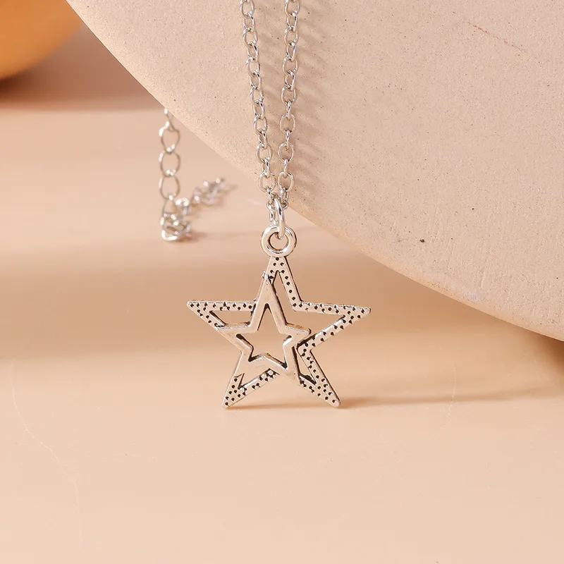 Simple Star Plated Pendant Necklace