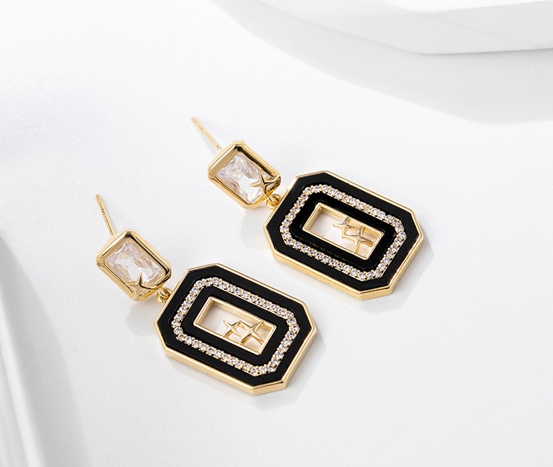 black square earrings PF-CH-0003
