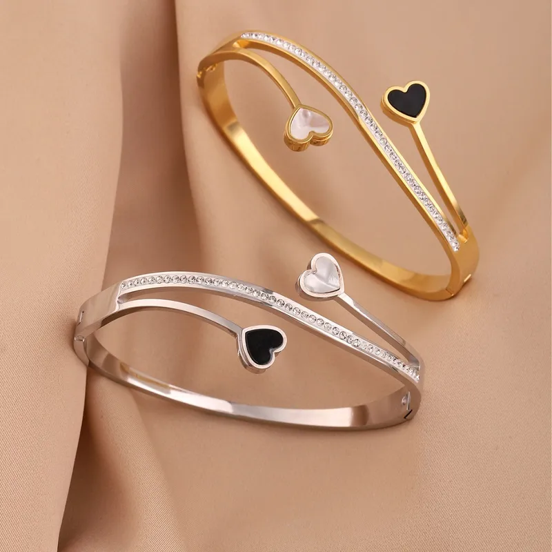 Classic Heart Shape Titanium Steel Bangle
