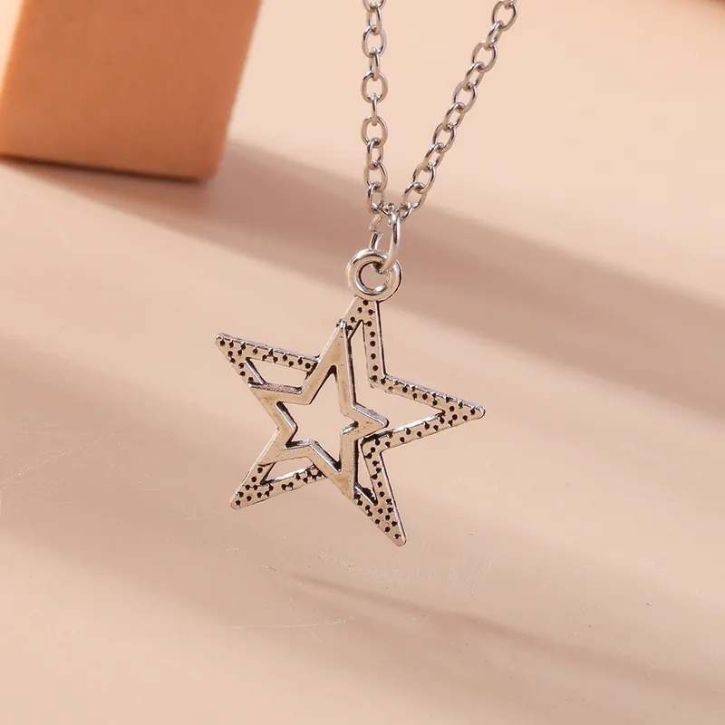 Simple Star Plated Pendant Necklace