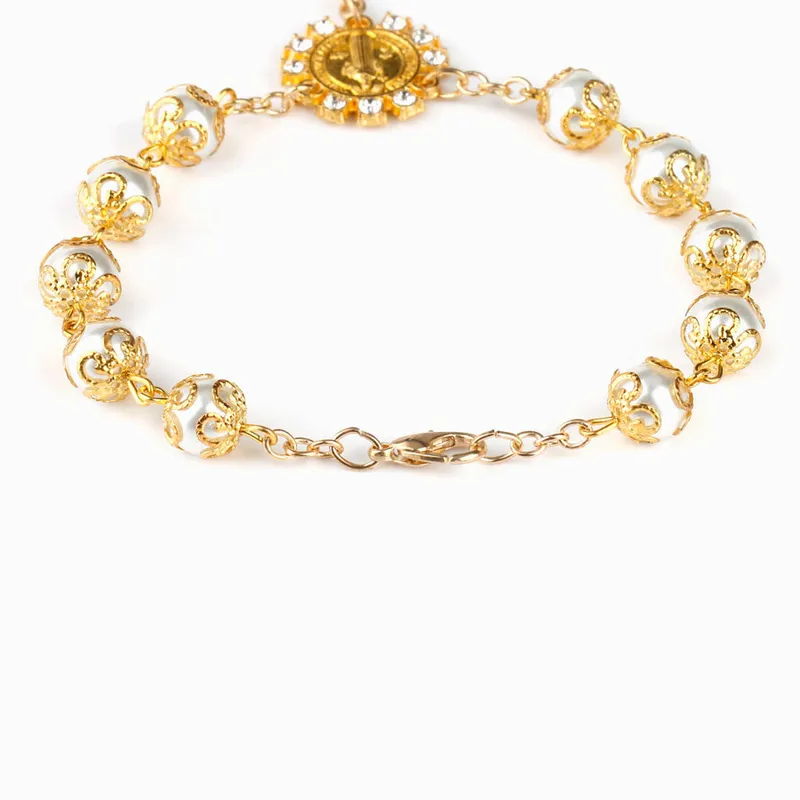 Classic Solid Imitation Pearl Glass Bracelet