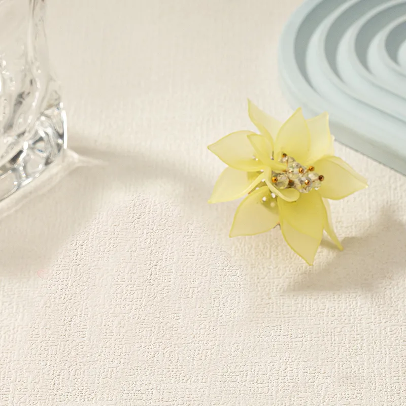 Romantic Flower Acrylic Open Ring