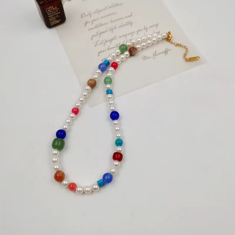 Hawaiian Bohemian Geometric Pearl Necklace