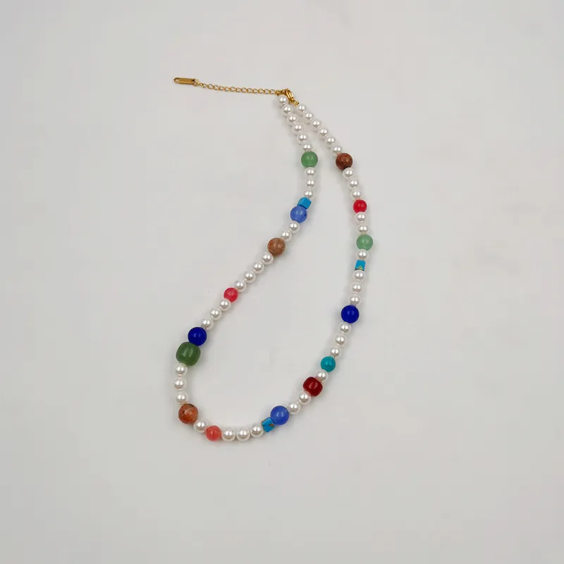 Hawaiian Bohemian Geometric Pearl Necklace