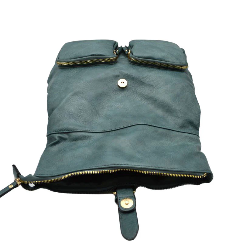 Classic Black Faux Leather Backpack